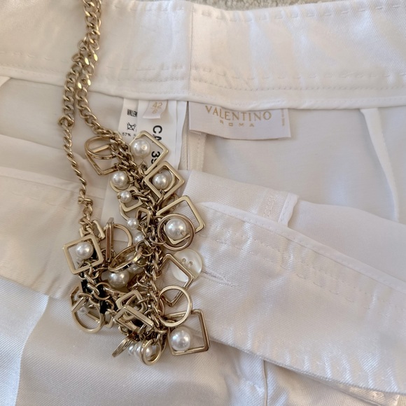 Valentino Shantung Silk and Cotton White Pants, size 42 - Picture 4 of 7